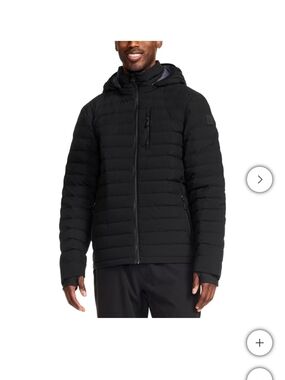 Lole Men's Black Quilted Hooded Puffer Jacket